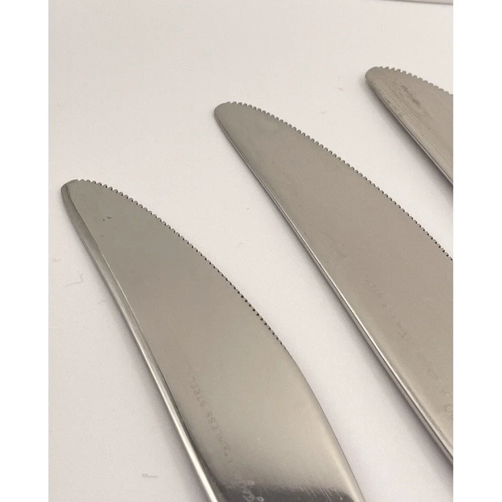Set Of 8 Ekco Eterna LA JOYA Stainless Steel Japan Flatware Knives Wooden Handle